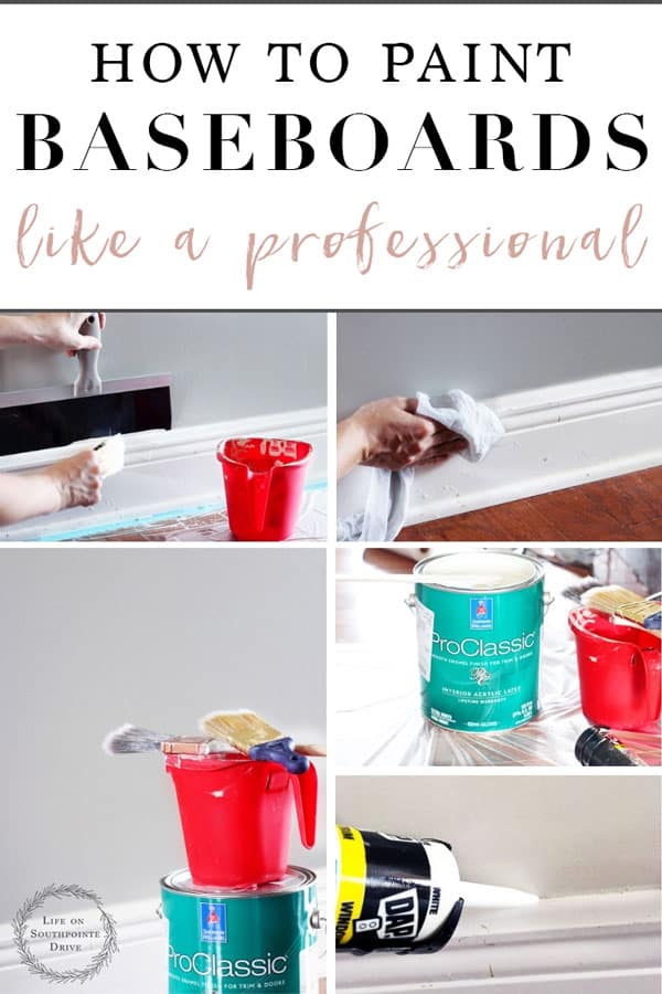 This step-by-step guide for painting baseboards was so easy to follow and will show you how to paint baseboards like a professional! In only 5 steps you will learn how to paint baseboards the fast and easy way! | how to paint baseboards, painting baseboards #baseboards #paintingtips