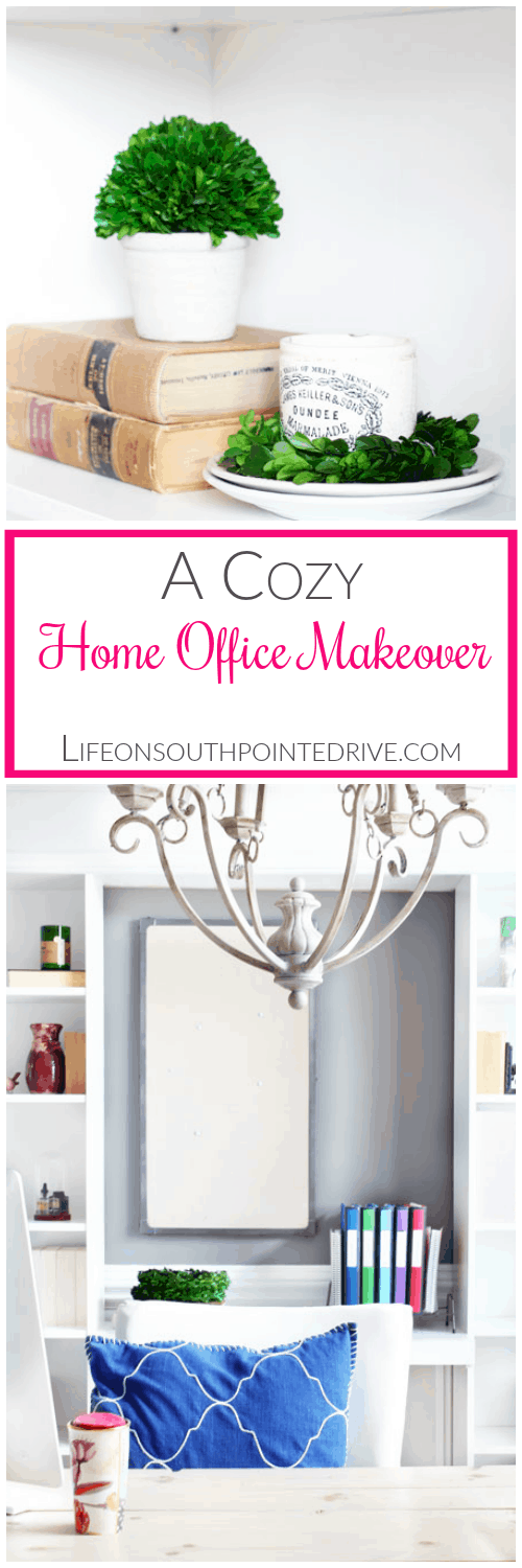 Home - A Cozy Home Office Makeover, Home Office Makeover, Home Office, Organized Home Office, Organized Office, Home Office