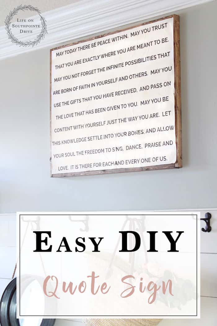Easy DIY Quote Sign