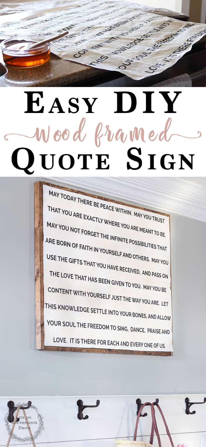 Easy DIY Wood Framed Quote Sign