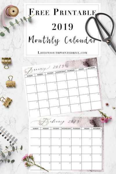 Printable Calendar | This free printable 2019 calendar will help you keep track of important dates, set appointments, and much more! #freeprintable #printablecalendar #monthlycalendar #printablecalendar