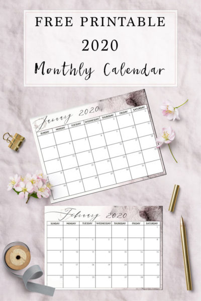 Free 2020 Printable Calendar