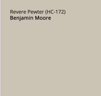 Benjamin Moore Revere Pewter Paint Swatch