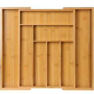 Bamboo expandable drawer insert